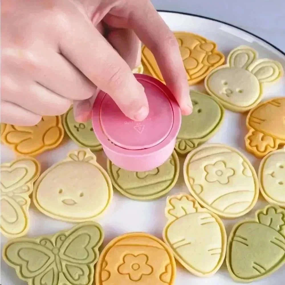 Cookie cutters with stamp spring shapes